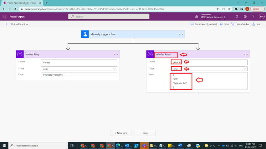 Usage of Union Function in Power Automate